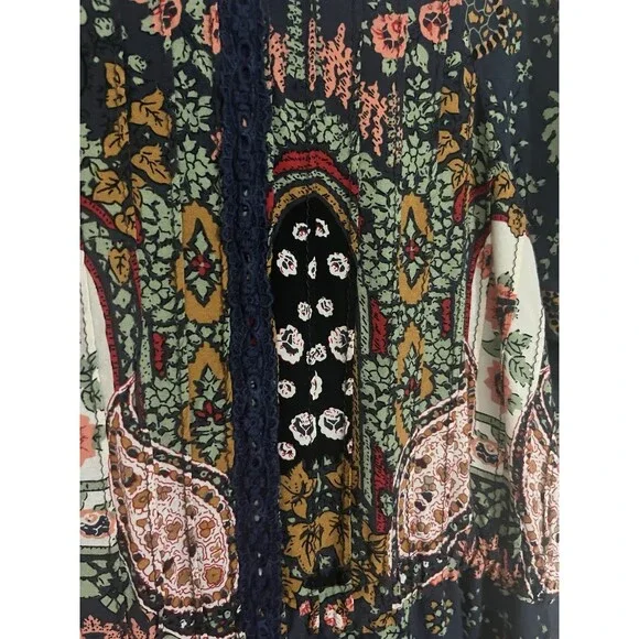 Urban Mangoz Dress Size Small Boho Peasant Casual Paisley - Picture 4 of 7